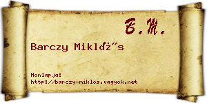 Barczy Miklós névjegykártya