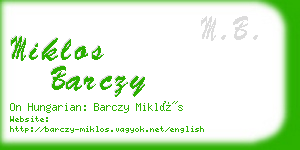 miklos barczy business card